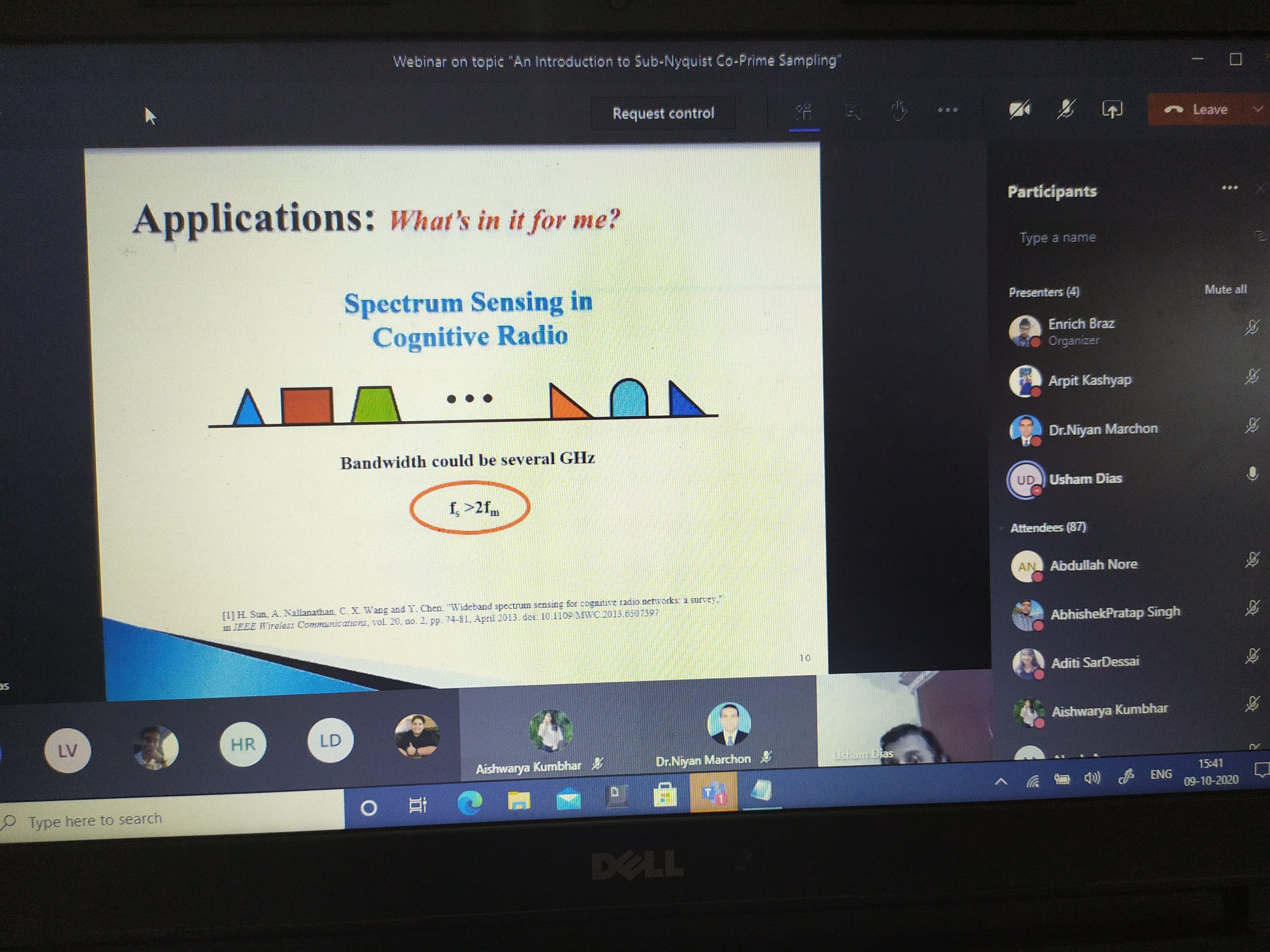 Read more about the article REPORT ON WEBINAR ON RESEARCH TOPIC : “AN INTRODUCTION TO SUB-NYQUIST CO-PRIME SAMPLING” BY DR. USHAM DIAS