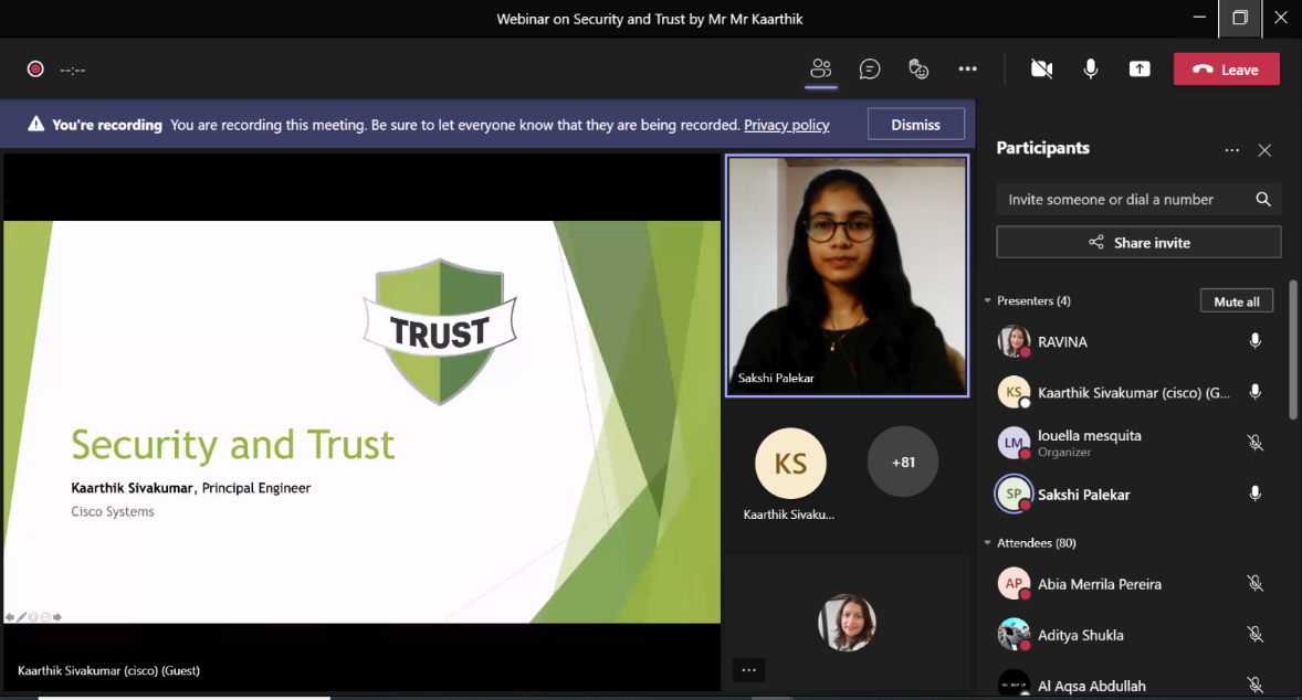 Read more about the article THE ACM STUDENT CHAPTER ORGANIZED A WEBINAR ON “SECURITY AND TRUST”