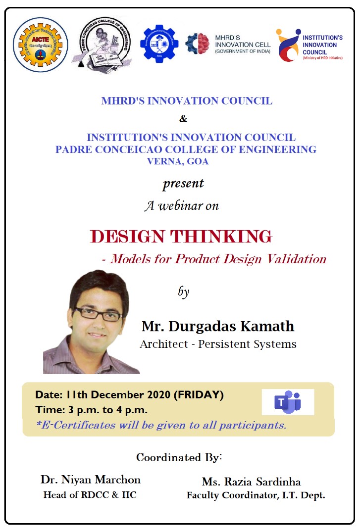 Read more about the article DESIGN THINKING – WEBINAR ON PRODUCT DESIGN VALIDATION