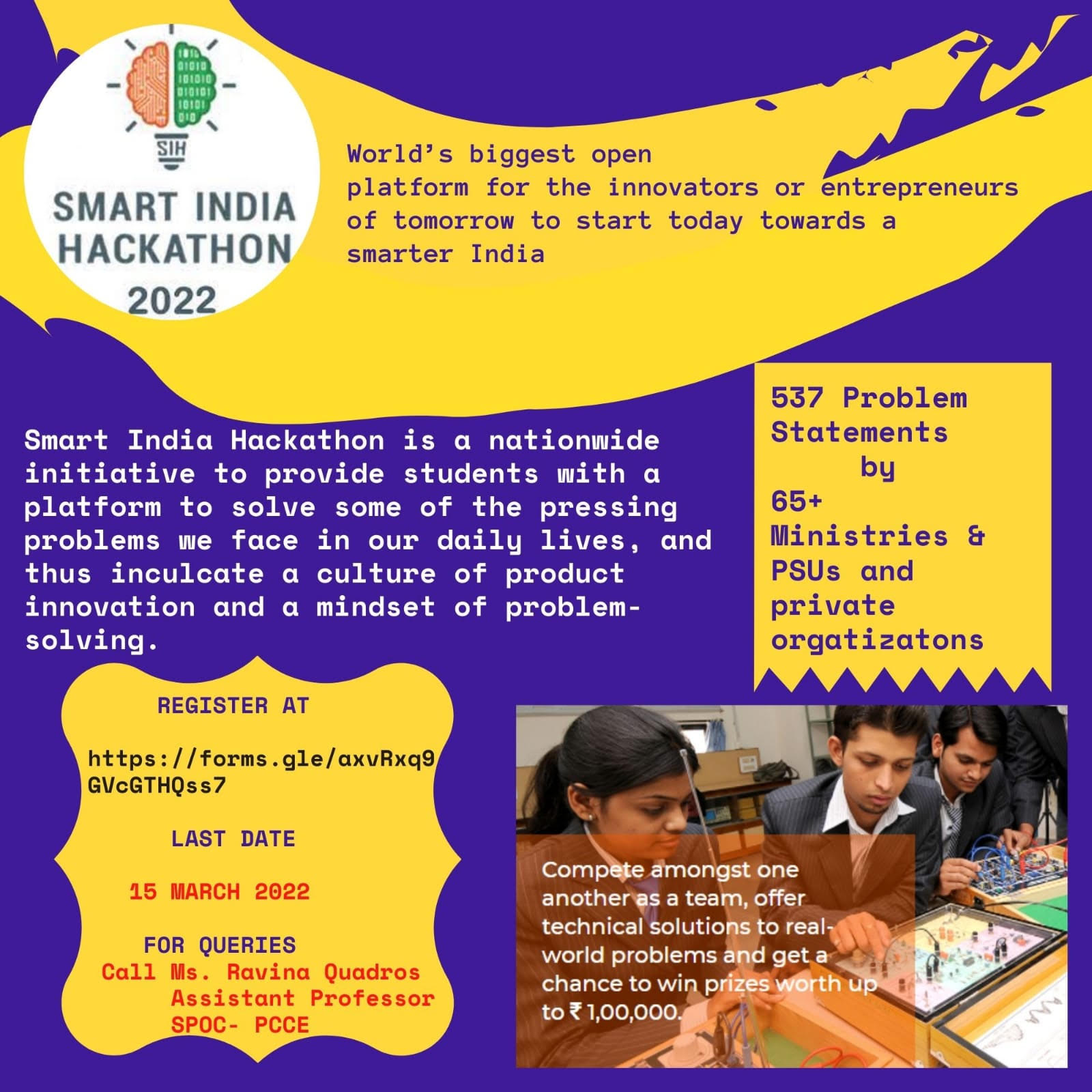 Read more about the article Internal Round of Smart India Hackathon 2022